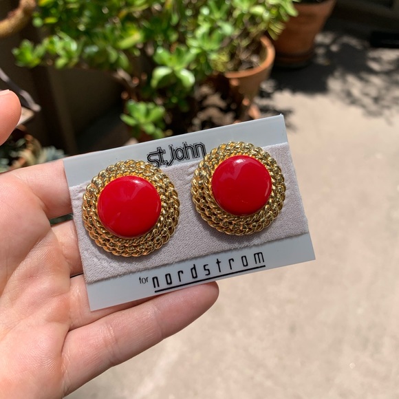 St. John Jewelry - Vintage St. John Round Earrings